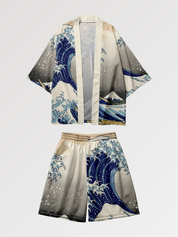 Kimono-Set 'Hokusai' – japanisches Gewand, Kimono im japanischen Design