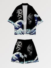 Kimono-Set 'Kanagawa' – japanisches Gewand, Kimono im japanischen Design
