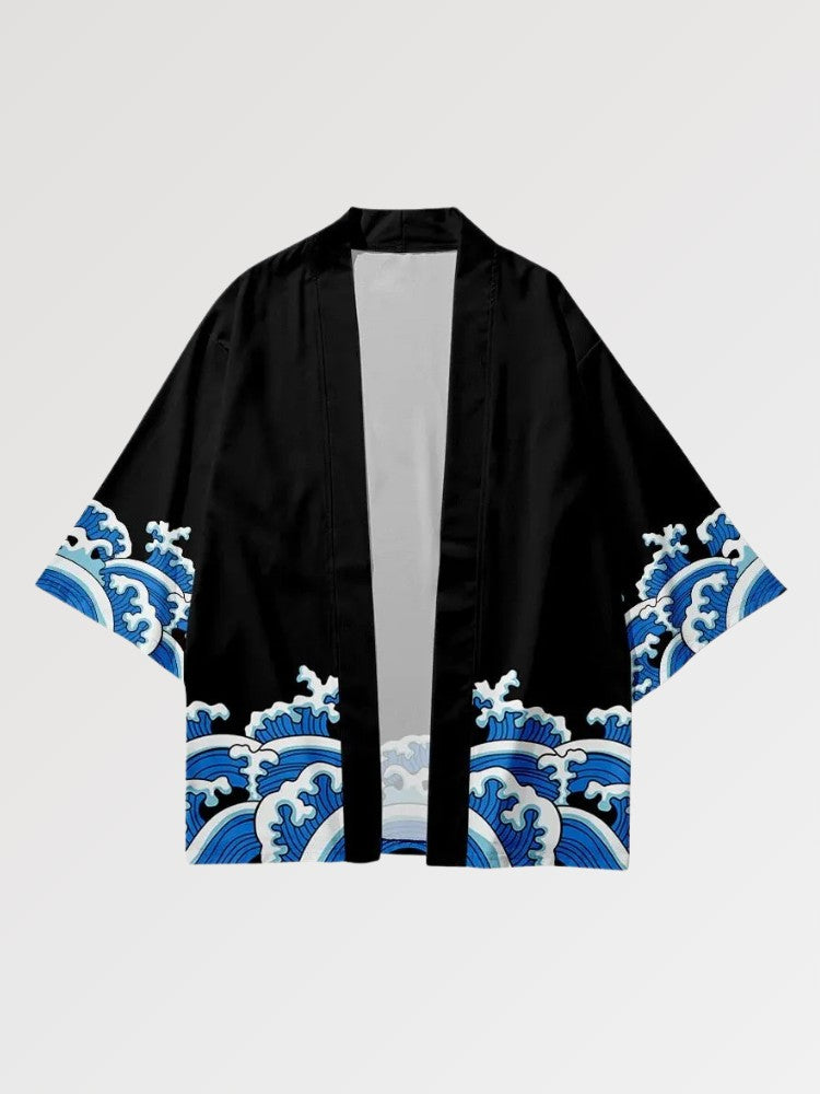 Kimono-Set 'Mid Wave' – japanisches Gewand, Kimono im japanischen Design