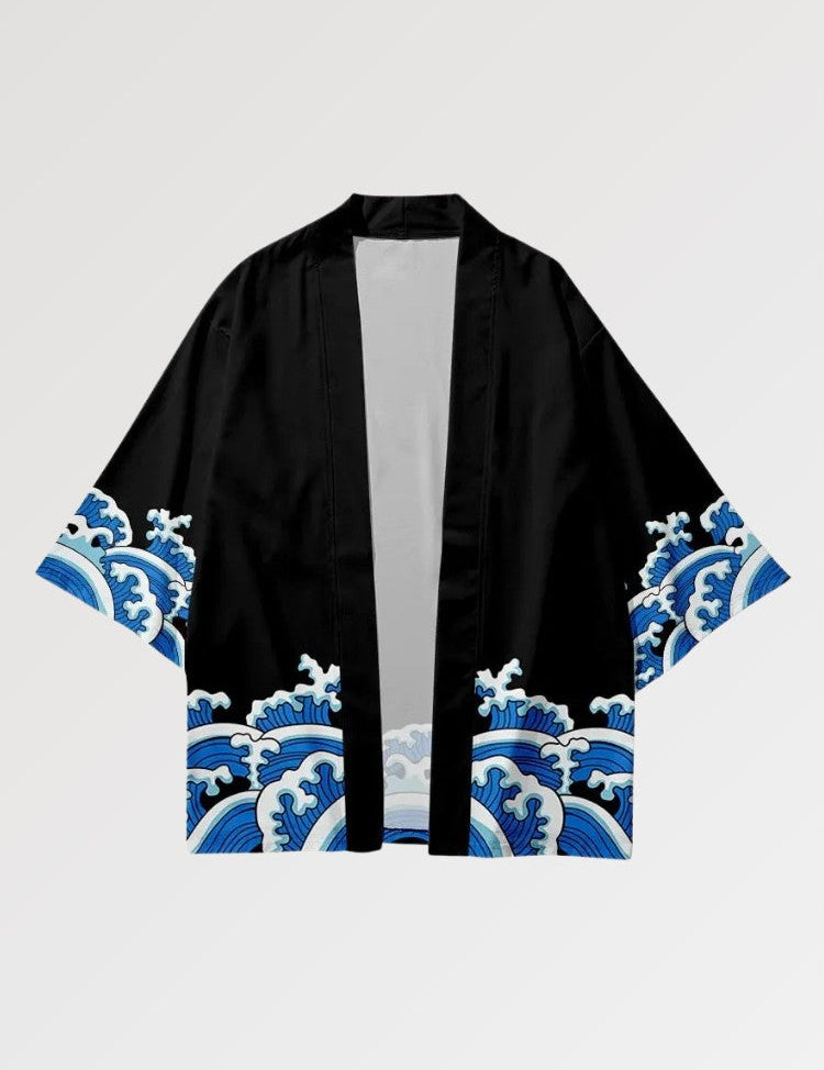 Kimono-Set 'Mid Wave' – japanisches Gewand, Kimono im japanischen Design