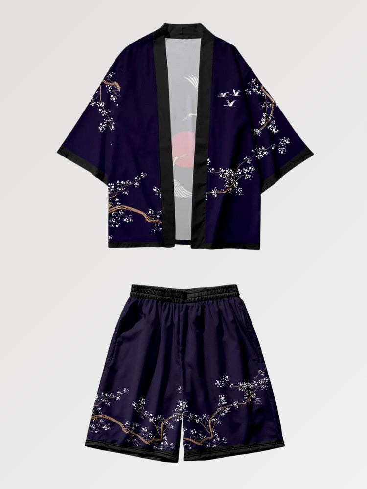 Kimono-Set 'Ao no Taiyo' – japanisches Gewand, Kimono im japanischen Design