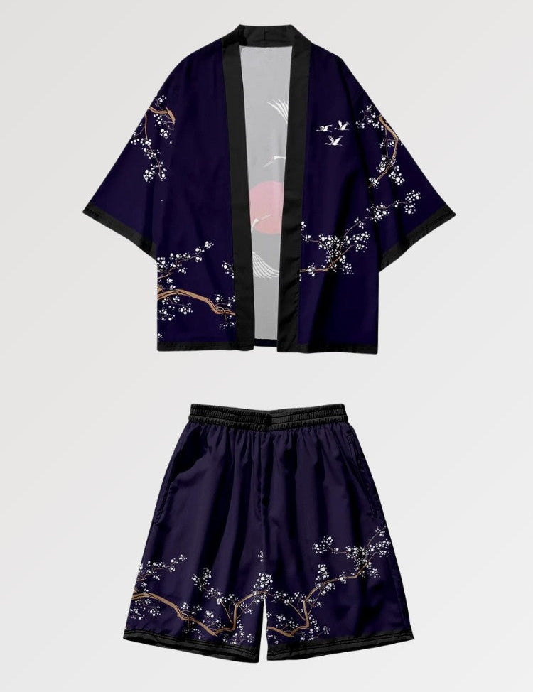 Kimono-Set 'Ao no Taiyo' – japanisches Gewand, Kimono im japanischen Design
