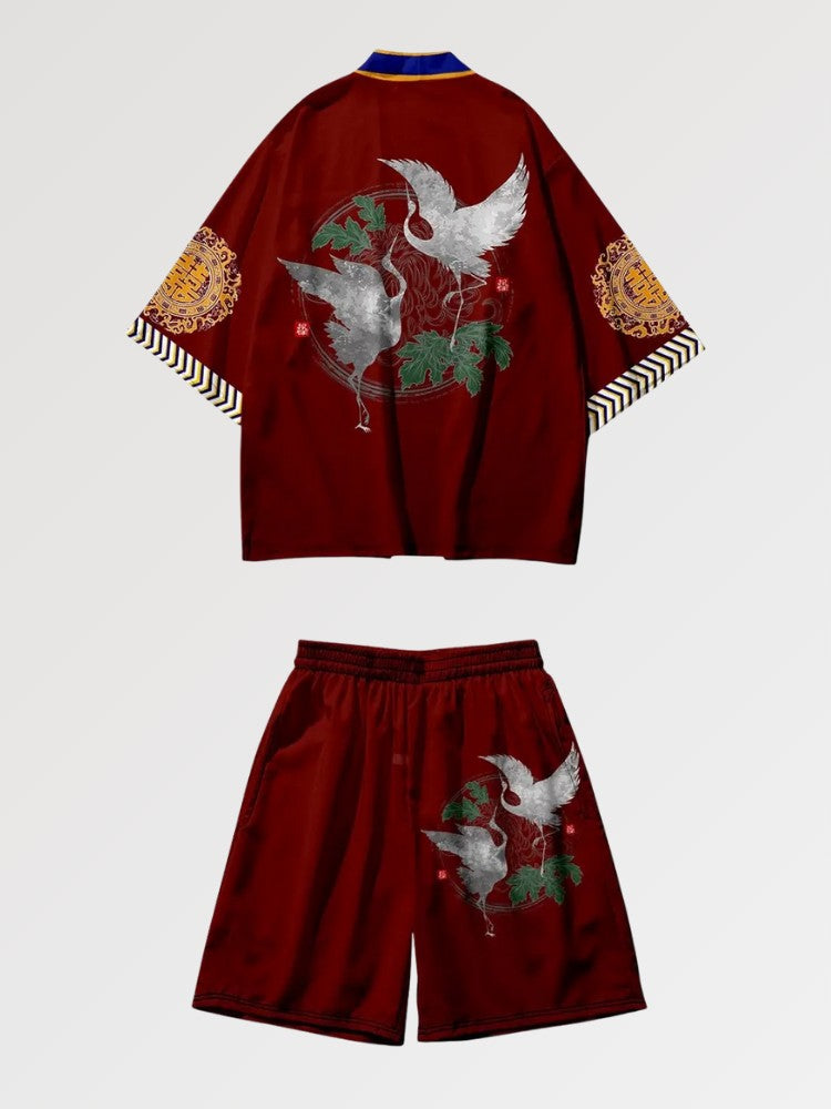 Kimono-Set 'Tsuru-Krone' – Kimono im traditionellen japanischen Stil für Herren und Damen
