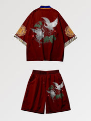 Kimono-Set 'Tsuru-Krone' – Kimono im traditionellen japanischen Stil für Herren und Damen