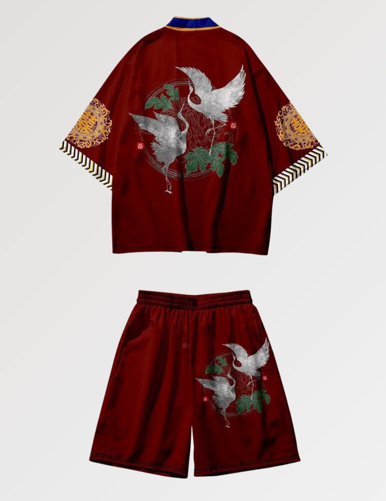 Kimono-Set 'Tsuru-Krone' – Kimono im traditionellen japanischen Stil für Herren und Damen