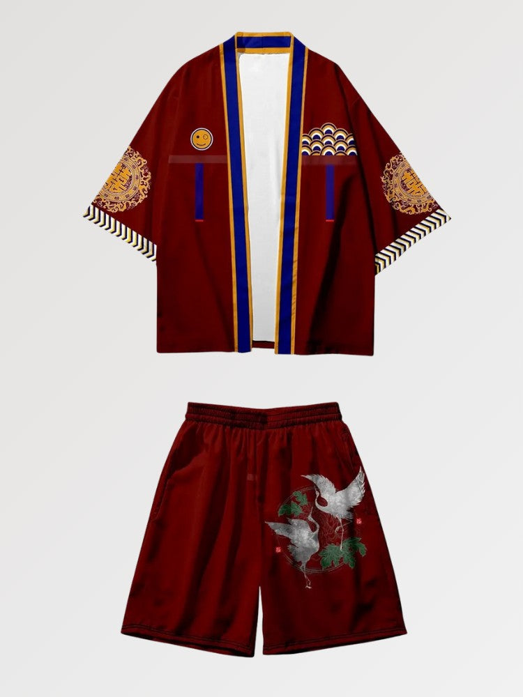 Kimono-Set 'Tsuru-Krone' – japanisches Gewand, Kimono im japanischen Design