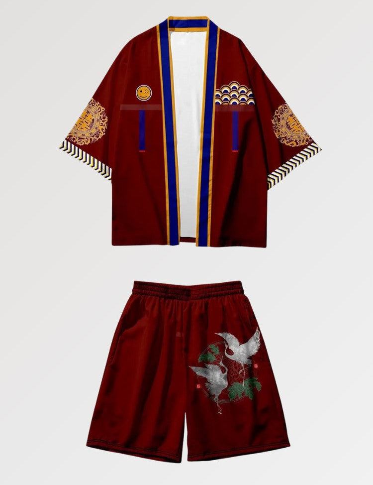 Kimono-Set 'Tsuru-Krone' – japanisches Gewand, Kimono im japanischen Design