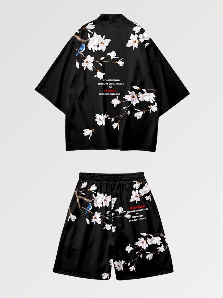 Kimono-Set 'Weiße Sakura' – Kimono im traditionellen japanischen Stil für Herren und Damen