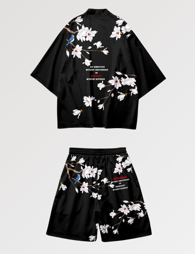 Kimono-Set 'Weiße Sakura' – Kimono im traditionellen japanischen Stil für Herren und Damen