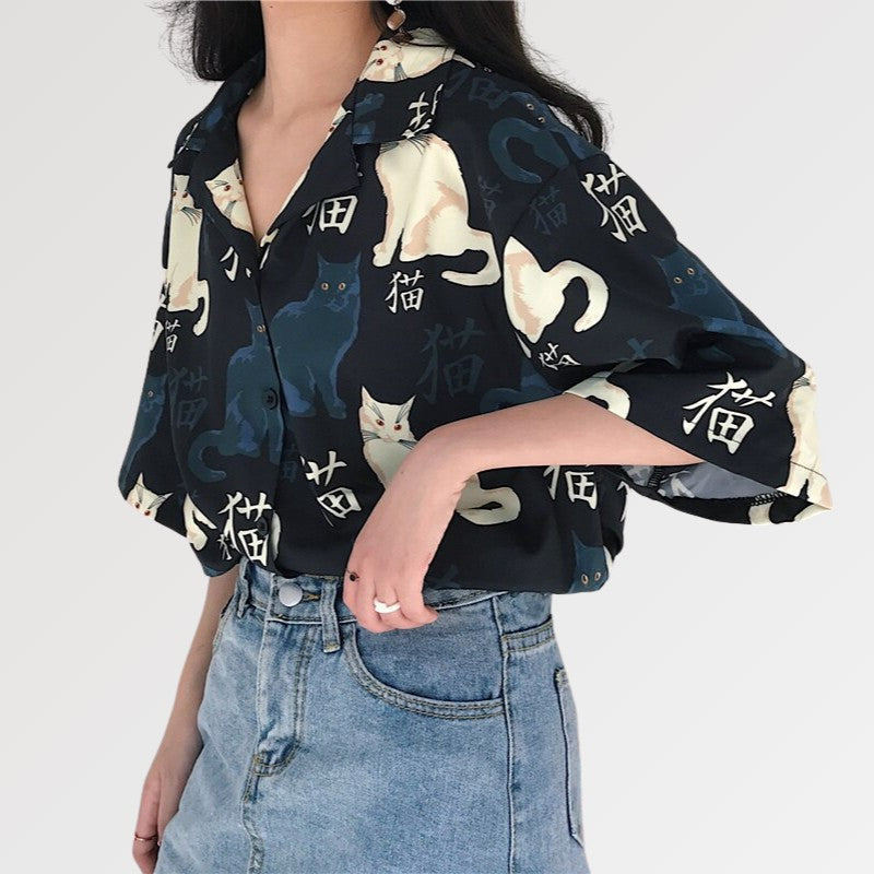 Kimono-Oberteil für Damen 'Masako' – Leicht: detailreicher Bluse im japanischen Stil