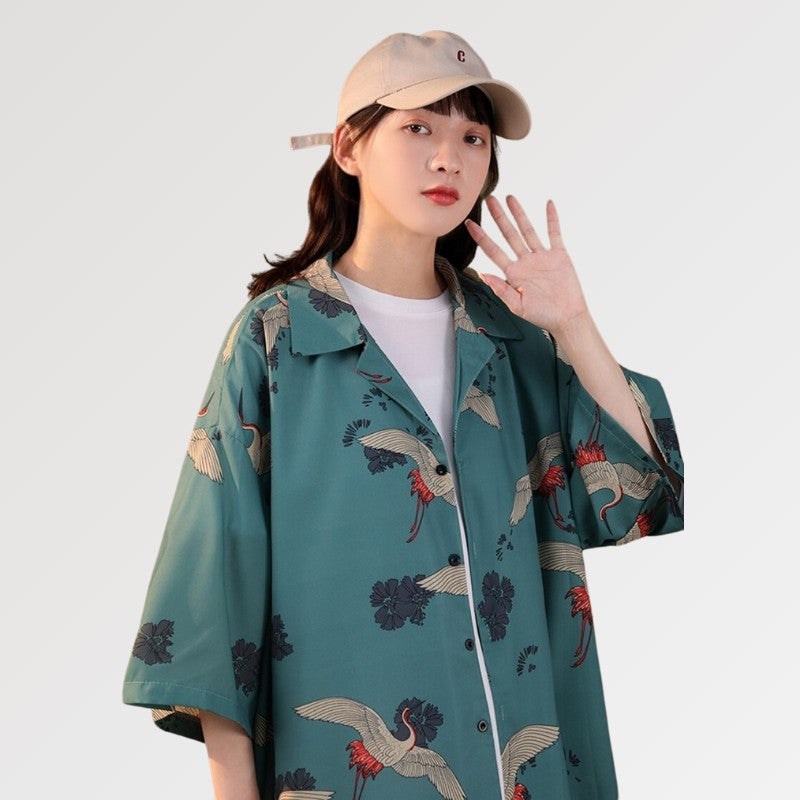 Jacke im Kimono-Stil für Damen 'Okariya' – Detail: lange Ärmel, Kimono japanischen Stil