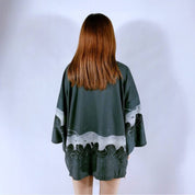 Jacke im Kimono-Stil 'The Wave' – Detail: lange Ärmel, Kimono japanischen Stil