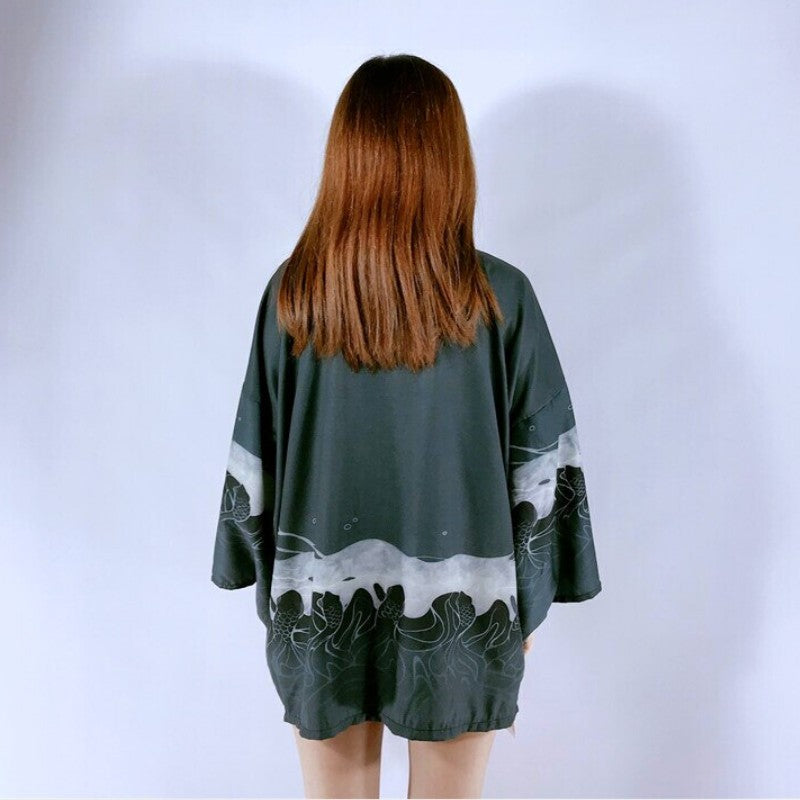 Jacke im Kimono-Stil 'The Wave' – Detail: lange Ärmel, Kimono japanischen Stil