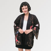 Koi Fisch Kimono 'King Ranchu x Lotus' – mit Obi: detailreicher Kimono im japanischen Stil