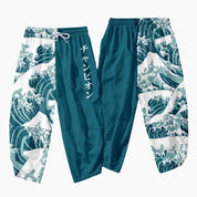 Kurze Japanische Hose 'Neo Tokyo', Rückansicht – japanische Hose Herren traditioneller Stil