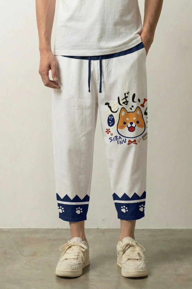 Kurze Japanische Hose 'Neo Tokyo' – japanische Hose Herren traditioneller Stil, Vorderansicht