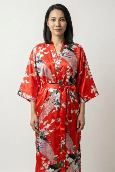 Langer japanischer Schlafanzug Kimono Rot