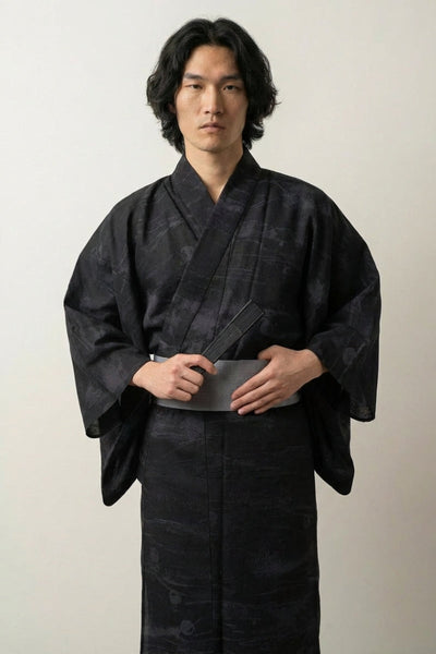 Langer Kimono für Herren 'Kurogane'