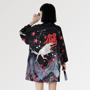 Leichte Kimono-Jacke 'Edo' – mit Obi: detailreicher Kimono im japanischen Stil