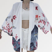 Leichte Kimono-Jacke 'Edo' – Nahaufnahme Kimono mit japanischem Motiv