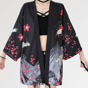 Leichte Kimono-Jacke 'Edo' – Styling-Aufnahme im traditionellen japanischen Stil