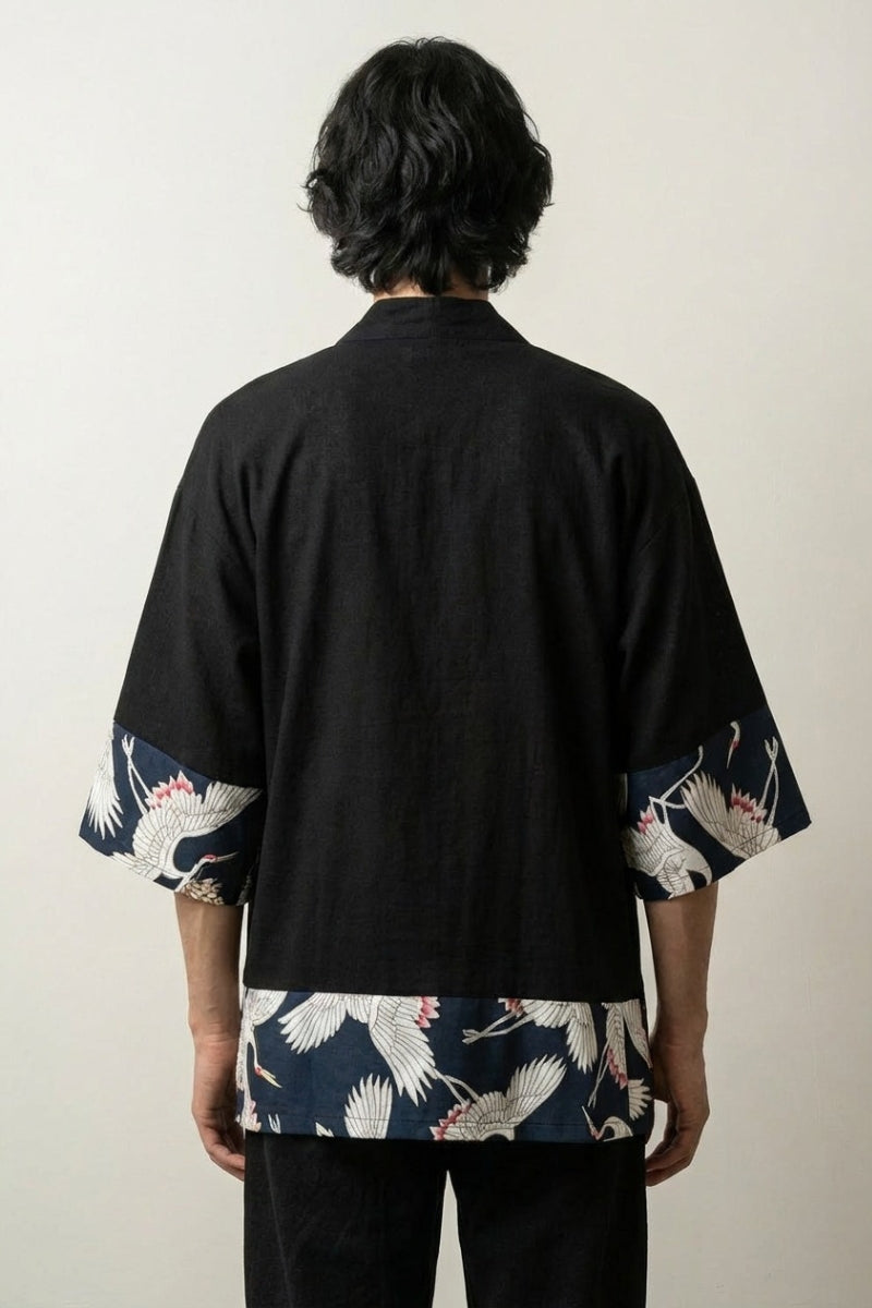 Lange Kimono-Strickjacke 'Ryota' – Studioaufnahme Rückseite