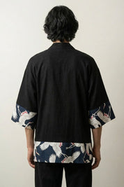 Lange Kimono-Strickjacke 'Ryota' – Studioaufnahme Rückseite