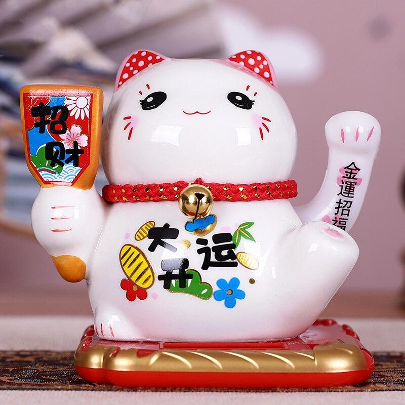 Maneki Neko Frieden und Liebe – japanische Maneki-neko Glückskatze, Glückskatze mit Koban und goldenem Hammer, Detailaufnahme