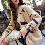 Gestrickter Kimono 'Etsuko x Watanabe' – mit Obi: detailreicher Kimono im japanischen Stil