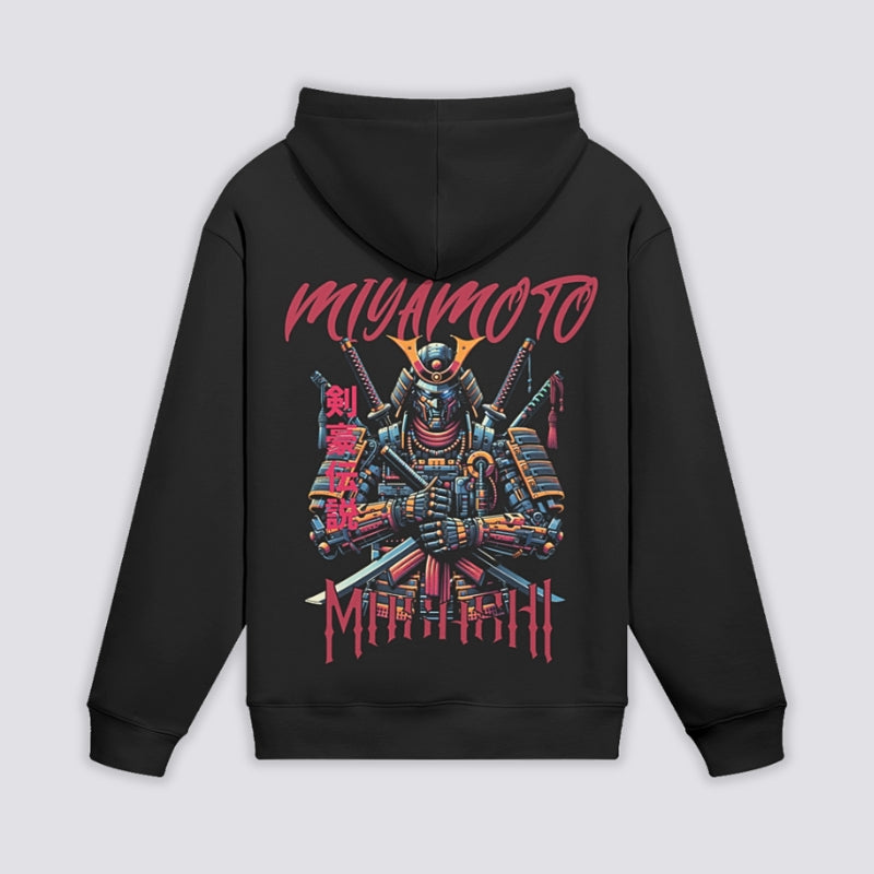 Miyamoto Musashi Hoodie - 二刀流 — Schwarz
