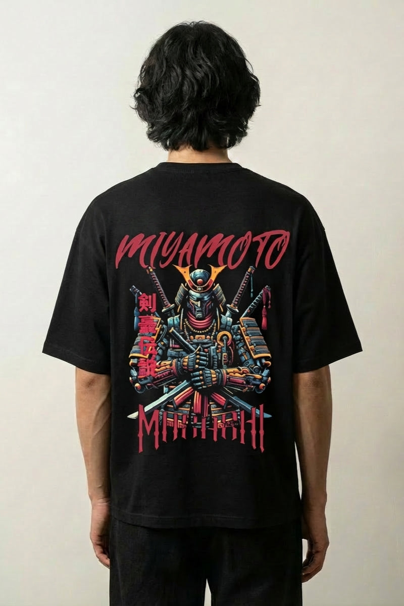 Miyamoto Musashi T-Shirt - 二天一流 — Schwarz