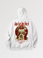 Neko-Hoodie 'Maneki x Samurai' – Oversize, Hoodie im japanischen Design