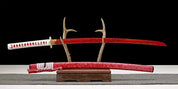 Rote Klinge Katana – Detail: scharfe Klinge, Katana japanischen Stil