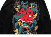 Japanischer Oni-Hoodie 'Yokai' – Hoodie für Winter und Herbst, Premium-Qualität