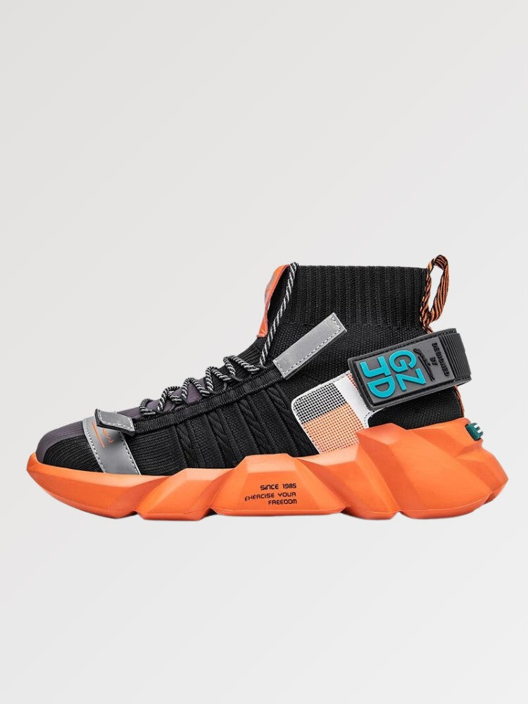 Orangefarbene Plateau-Sneakers 'Narashino' – bequem, Sneaker im japanischen Design