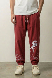 Bestickte Japanische Hose 'Tsuru'