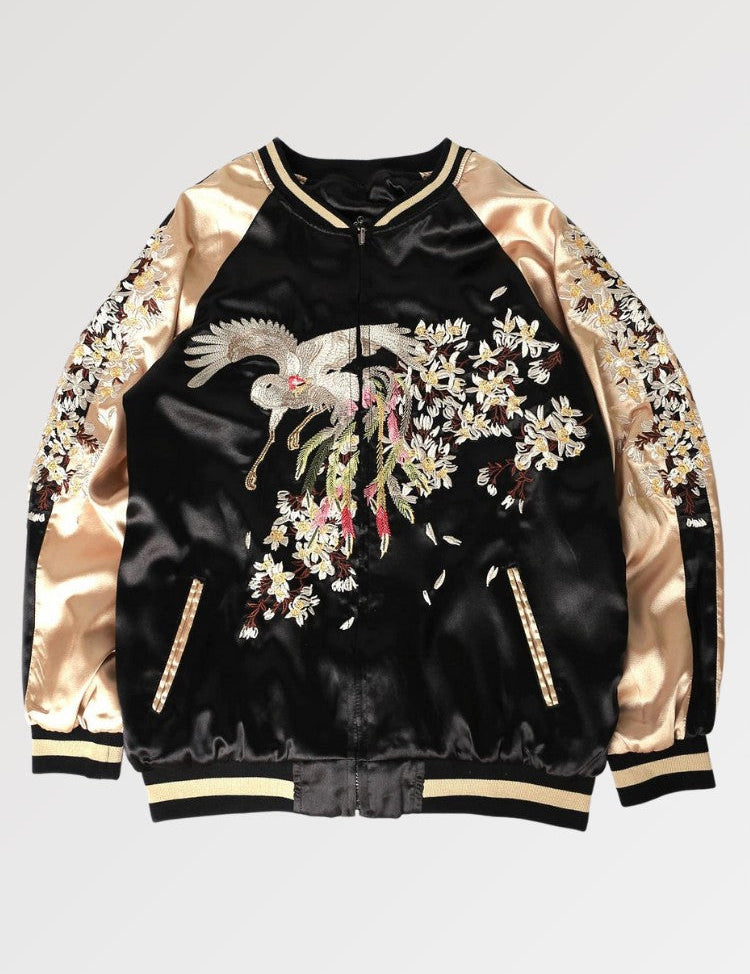 Phönix-Sukajan 'Hanabi Taiyo' – Patches, Varsity-Jacke im japanischen Design
