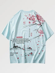 Rosa japanisches T-Shirt 'Inazawa' – Oversize, T-Shirt im japanischen Design
