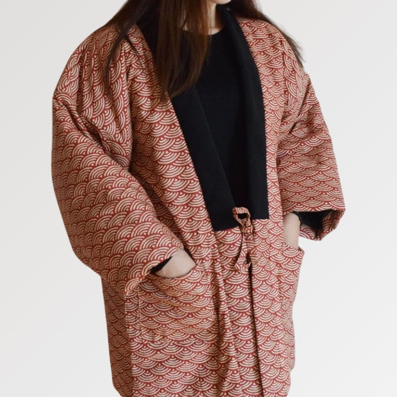 Gesteppte Kimono-Jacke 'Aïmi' – eleganter Schnitt, Wickelmantel im japanischen Design