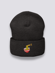 Ramen-Schale-Beanie – Beanie, gestickte dampfende Ramen-Schale mit Naruto, Seitenansicht