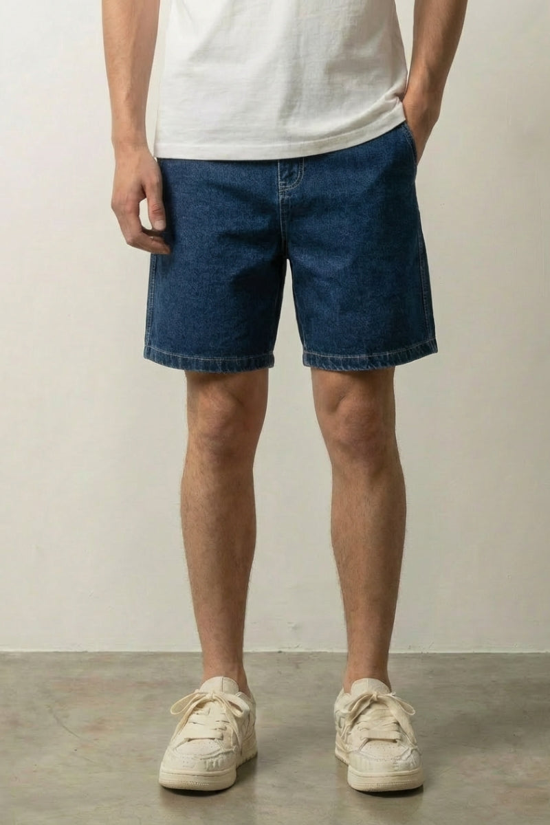 Raw Denim-Shorts – Denim-Shorts Herren japanischer Streetwear, Vorderansicht