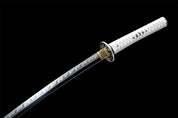 Weißes Katana-Schwert – Frontansicht Katana für Sammler und Dekoration
