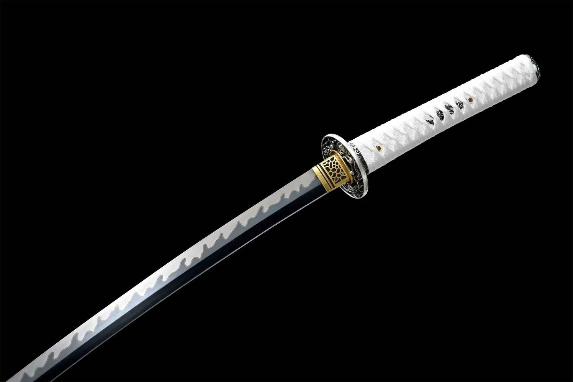 Weißes Katana-Schwert – Frontansicht Katana für Sammler und Dekoration