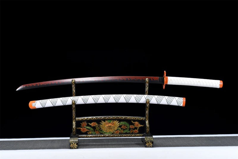 Rengoku Katana (Dämonentöter) – Nahaufnahme Katana mit japanischem Motiv