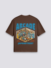 Retro Gaming T-Shirt mit 8-Bit-Spielhalle, nostalgischer Pixel-Druck, oversize Baumwolle, Nahaufnahme des Drucks