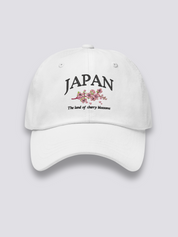 Sakura-Cap – japanische Cap, gestickte Kirschblüten mit JAPAN-Schriftzug, Vorderansicht