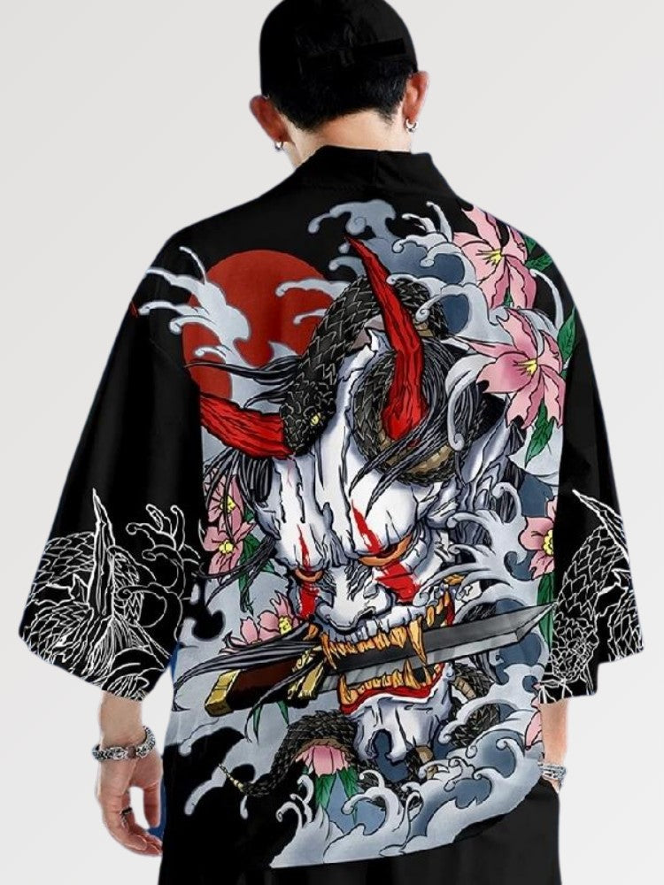 Samurai Haori 'Takeshido Oni' – Kimono für traditionelle Anlässe, Premium-Qualität