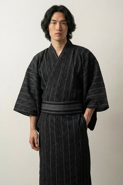 Schwarzer Yukata für Herren 'Murayama'