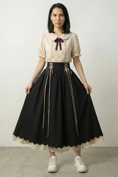 Schwarzes Japanisches Kleid-Set 'Sumiyoru'