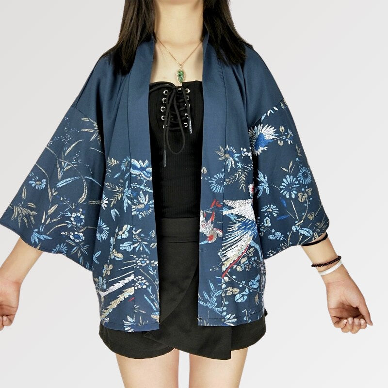 Seiden-Kimono-Jacke 'Soraka' – japanisches Gewand, Kimono im japanischen Design